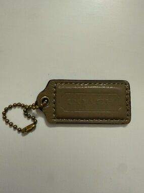 Coach Tan Leather Hangtag Keychain
